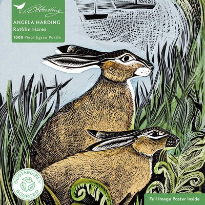 Sustainable Puzzle | Angela Harding Rathlin Hares (1000 Pieces)