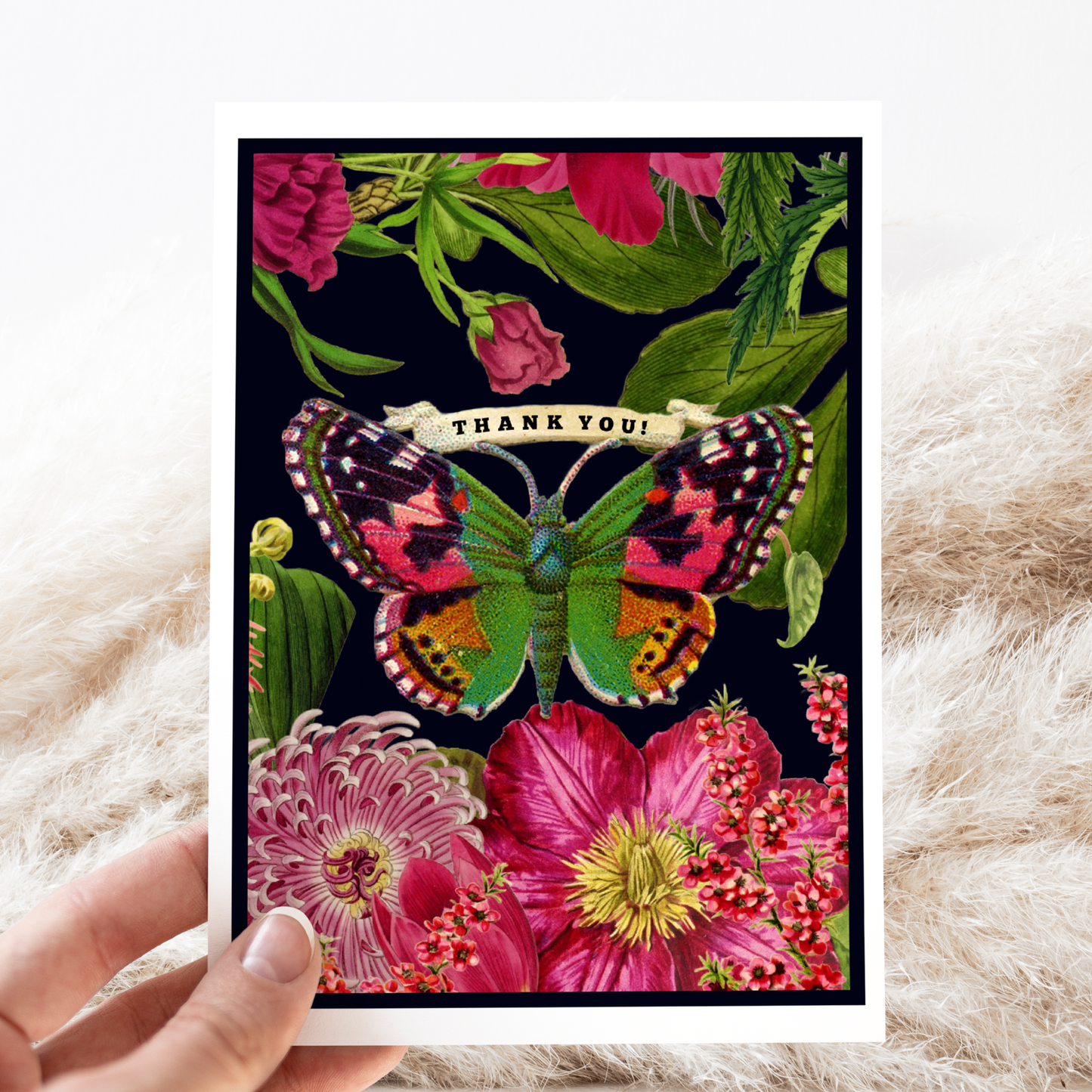 Vintage Butterfly Thank You Card