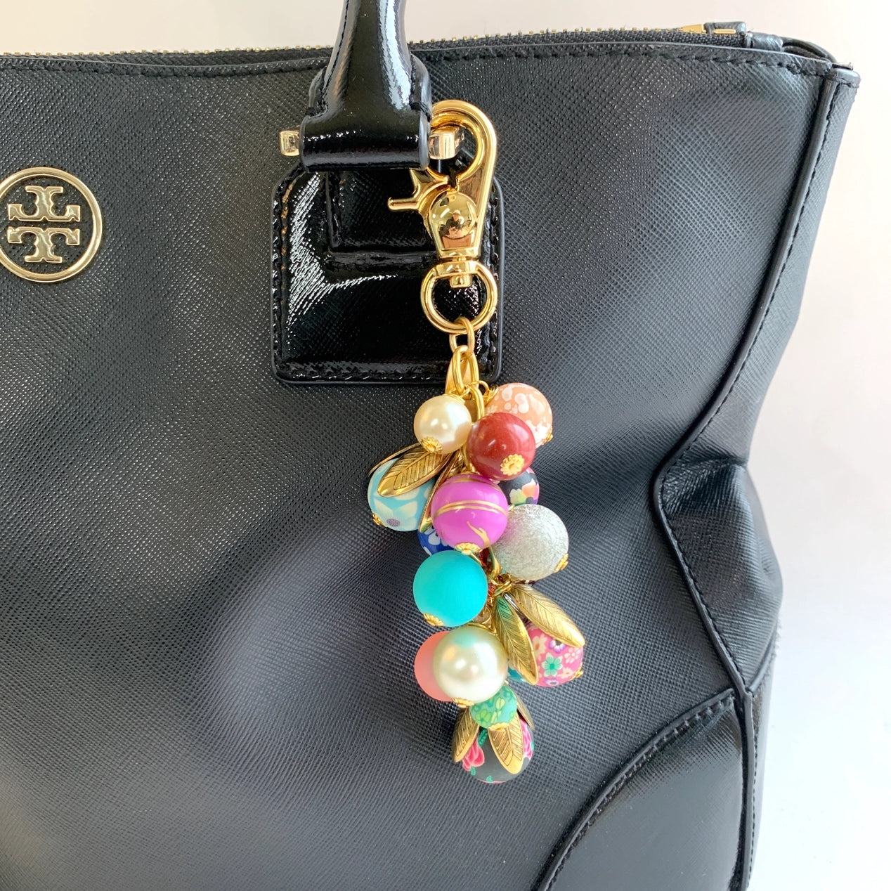 Bright Floral Purse Charm & Keychain