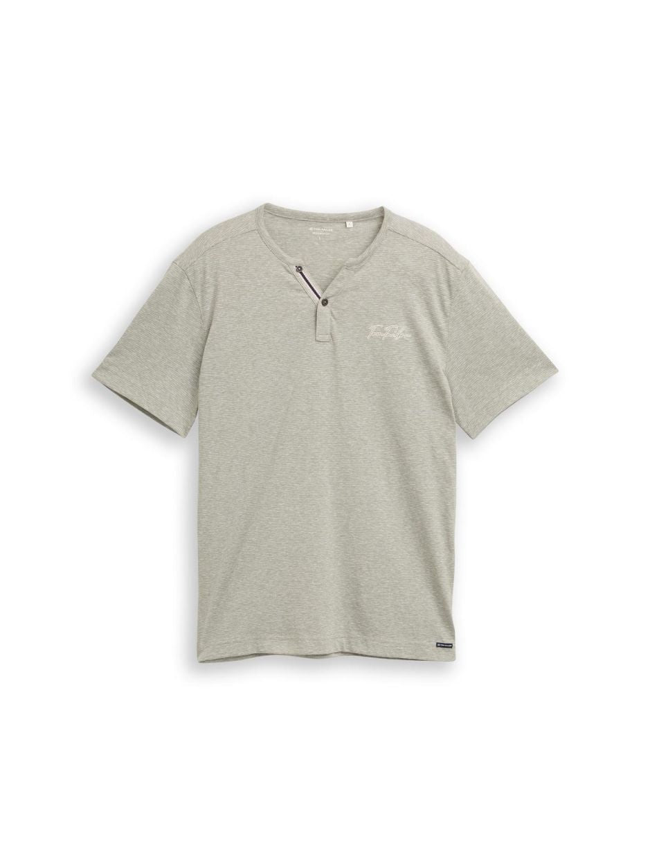 Fine Striped Serafino Short Sleeve (Soft Green)