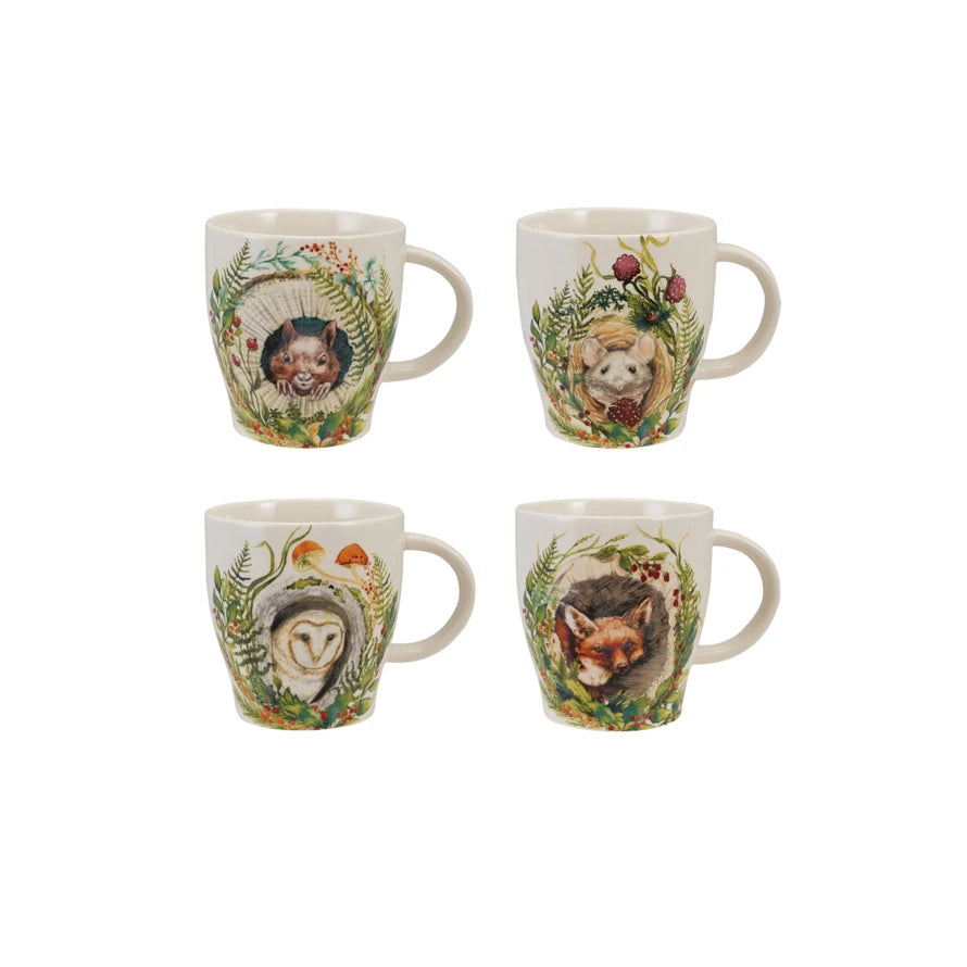 Woodland Animal Stoneware Mug (Assorted)