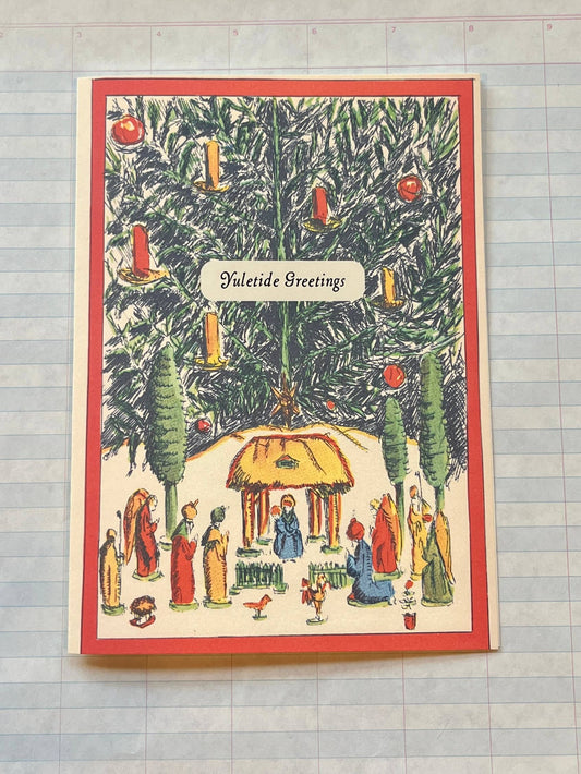 Yuletide Greetings Tree Holiday Card