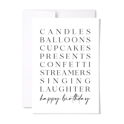 Birthday List Card