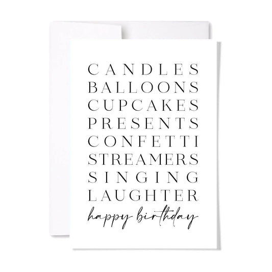 Birthday List Card