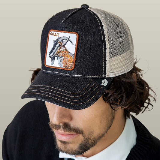 The G.O.A.T. Trucker Hat (Dark Denim)