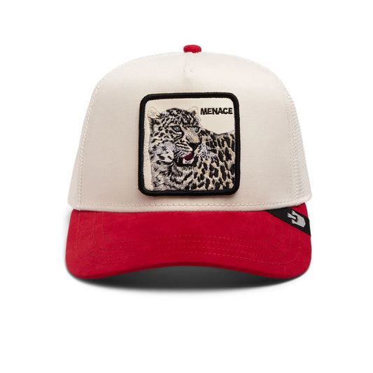 Goorin Bros Suede Snow Leopard {Menace} Trucker (Red)