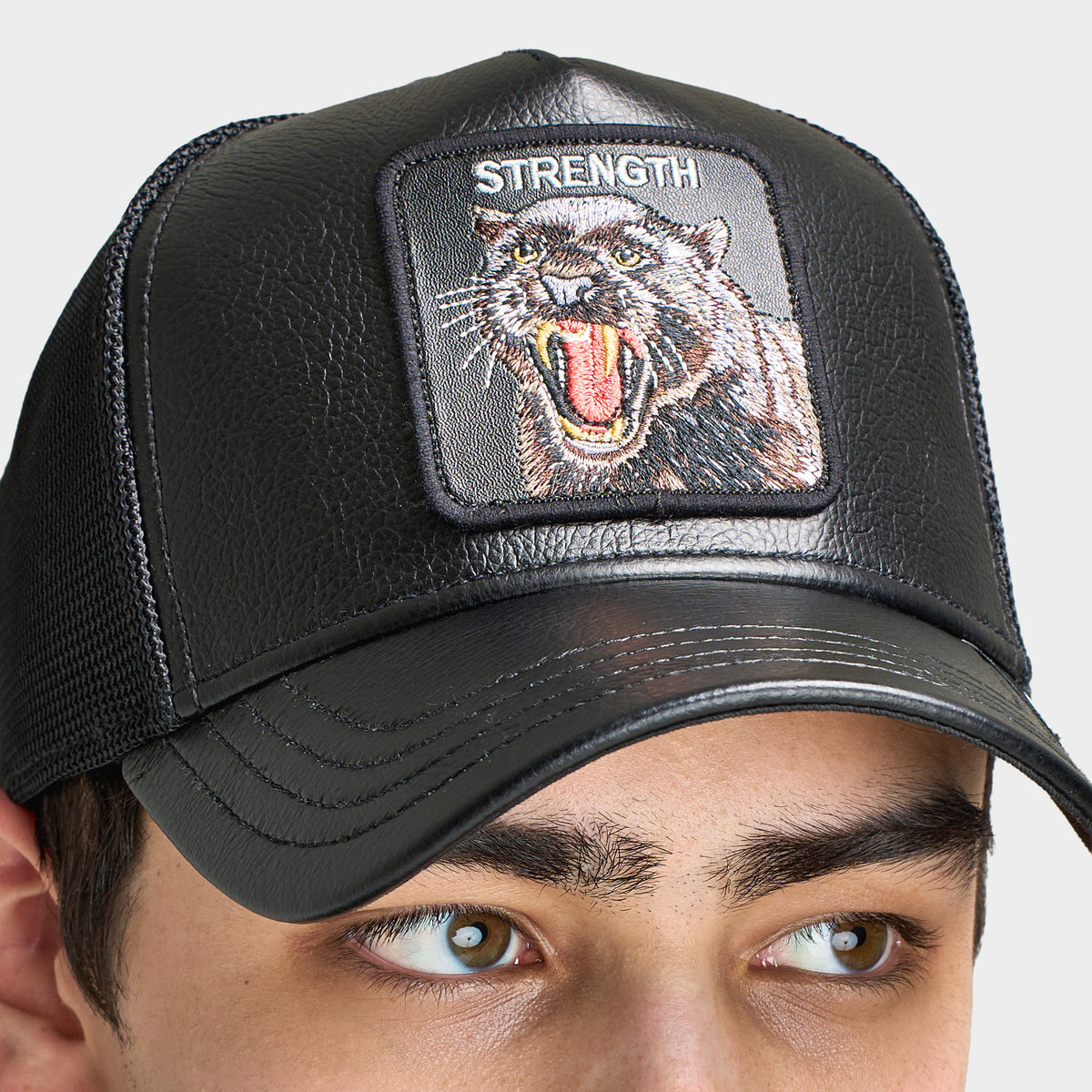 Faux Leather Panther Trucker (Void) view 3