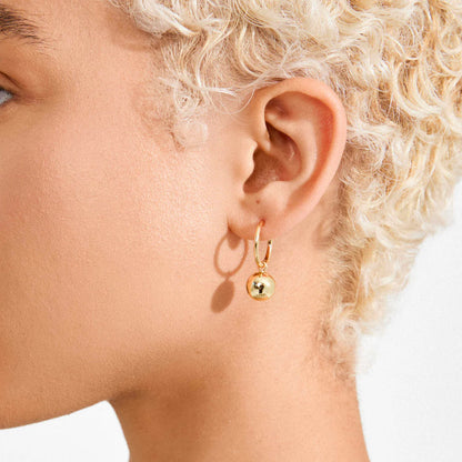 Air Recycled Pendant Hoop Earrings (Gold)