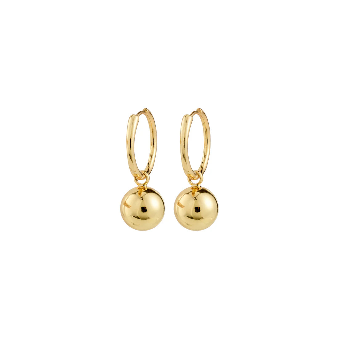 Air Recycled Pendant Hoop Earrings (Gold)