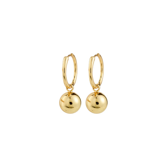 Air Recycled Pendant Hoop Earrings (Gold)