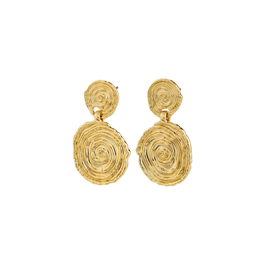 Air Recycled Coin Pendant Earrings (Gold)