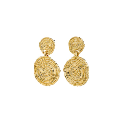 Air Recycled Coin Pendant Earrings (Gold)