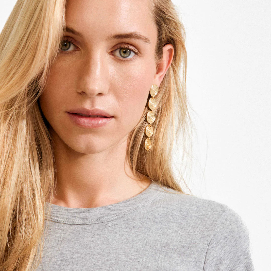 Air Recycled Coin Drop Earrings (Gold)