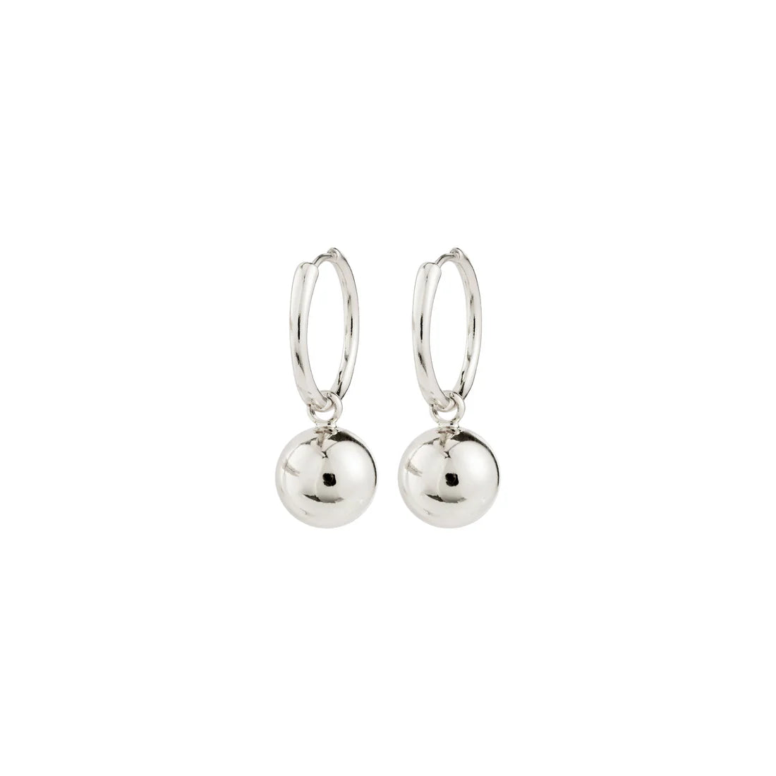 Air Recycled Pendant Hoop Earrings (Silver)