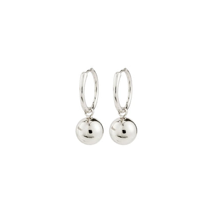 Air Recycled Pendant Hoop Earrings (Silver)