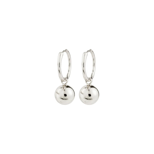 Air Recycled Pendant Hoop Earrings (Silver)