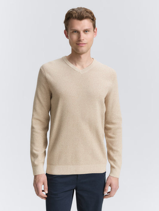 Jove V-neck Sweater (Tan)