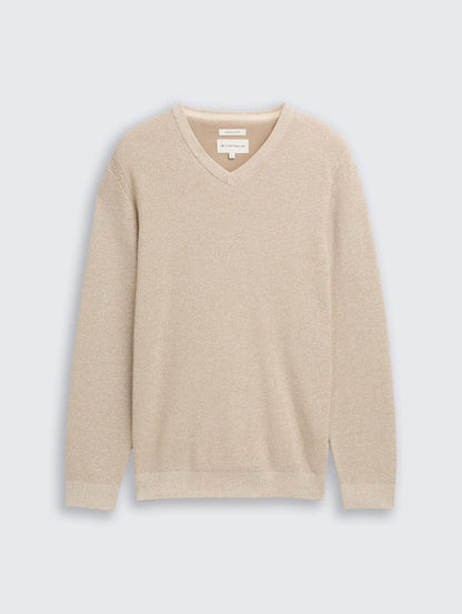 Jove V-neck Sweater (Tan)