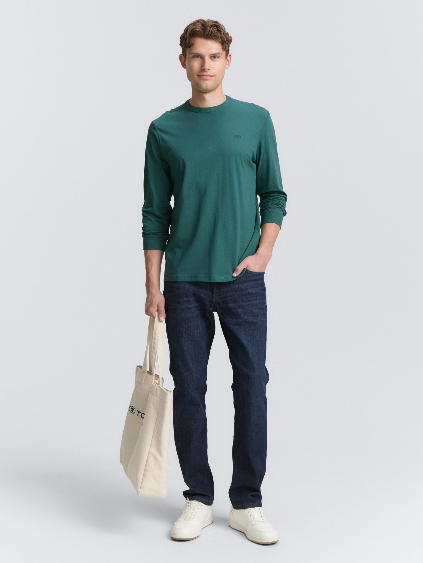 Geoff Long Sleeve Crewneck Shirt (Teal)
