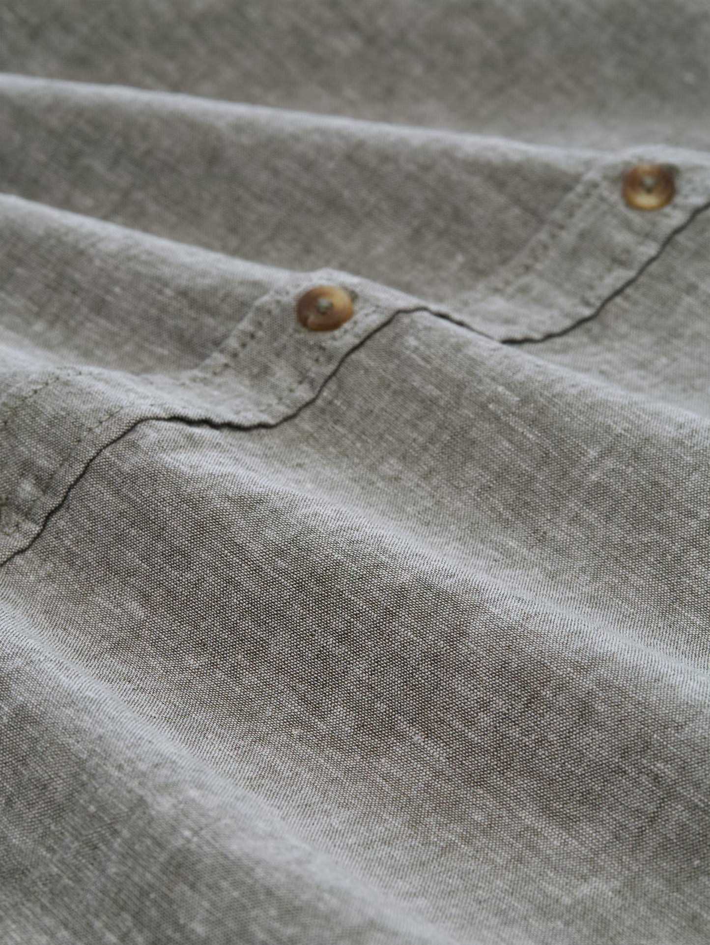 Tom Tailor Cotton Linen Shirt faded (Grey Chambray)