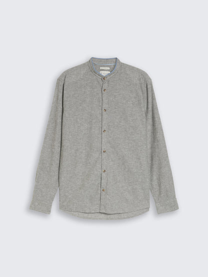 Tom Tailor Cotton Linen Shirt faded (Grey Chambray)