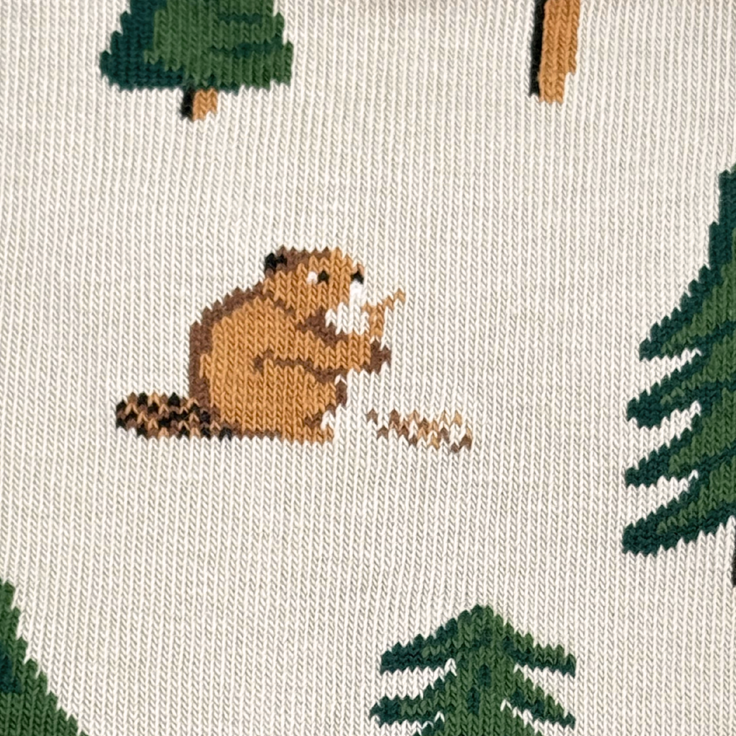 Men's Bear in Hat and Trees Mid-Calf Socks