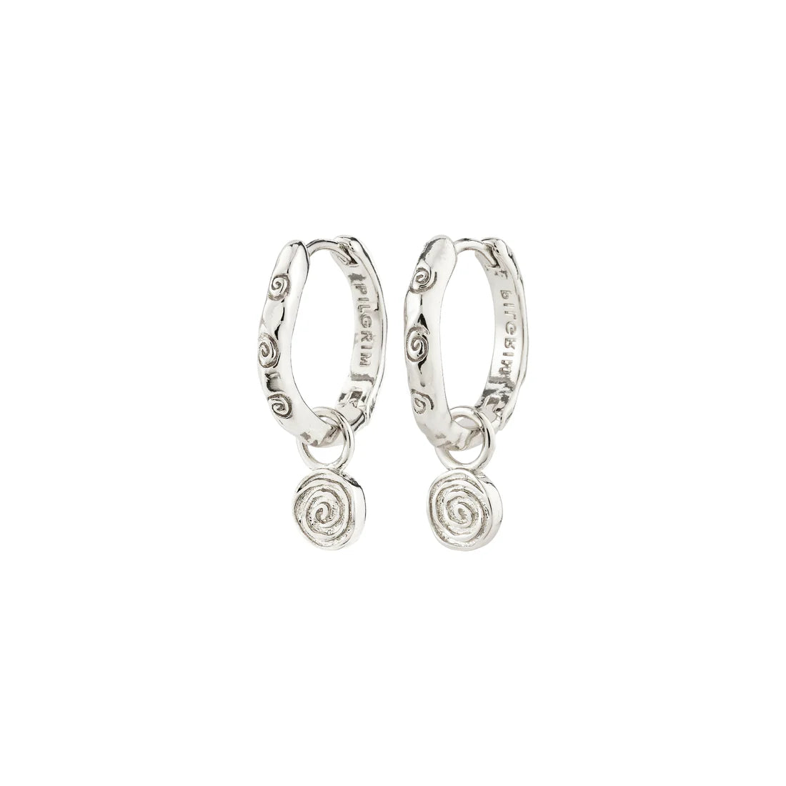 Fire Hoop Earrings (Silver)