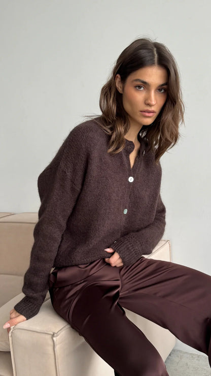 Reyna Cardigan (Dark Espresso)