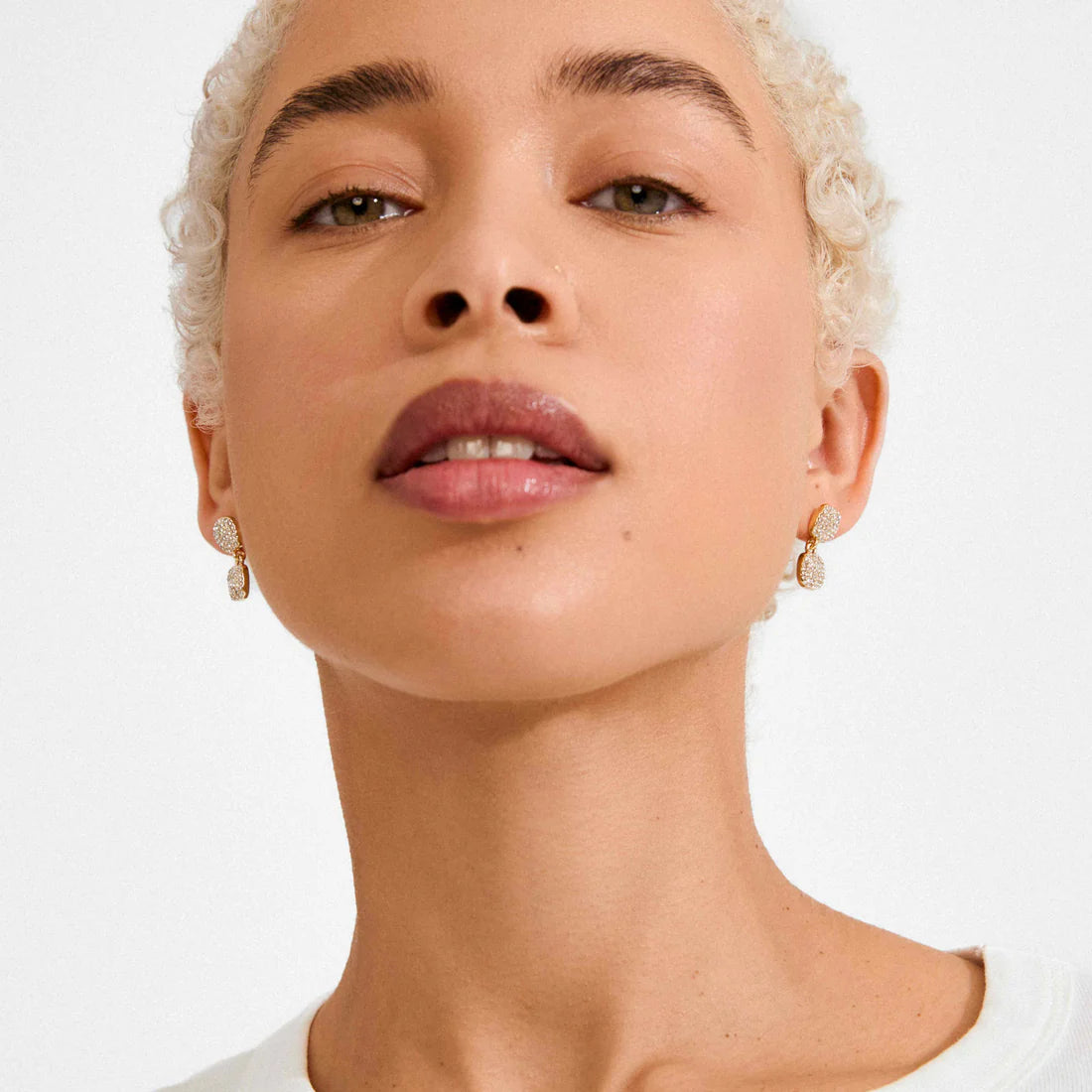 Ember Recycled Crysal Pendant Earrings (Gold)