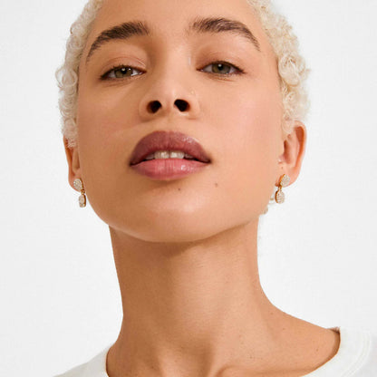 Ember Recycled Crysal Pendant Earrings (Gold)