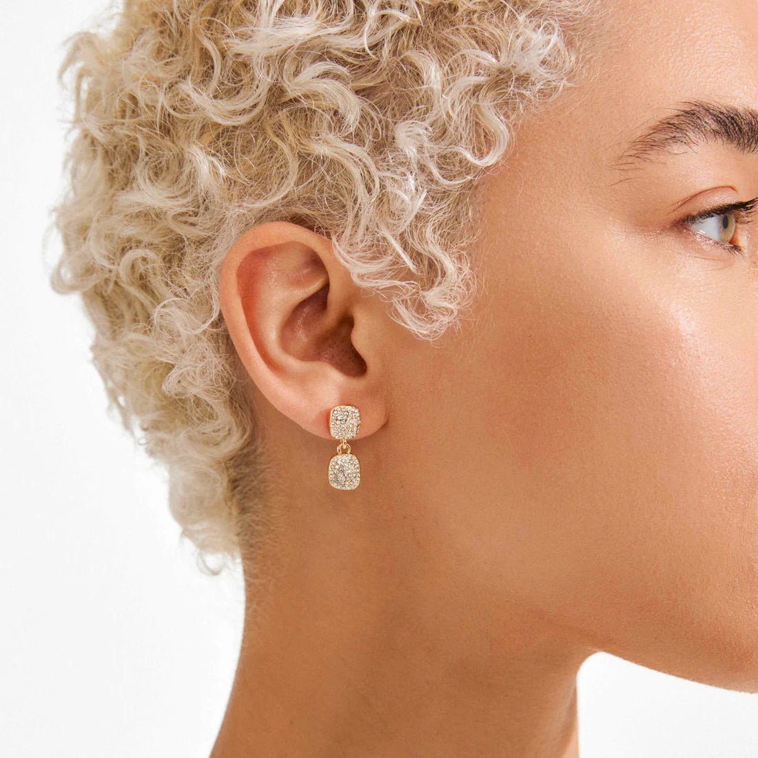 Ember Recycled Crysal Pendant Earrings (Gold)