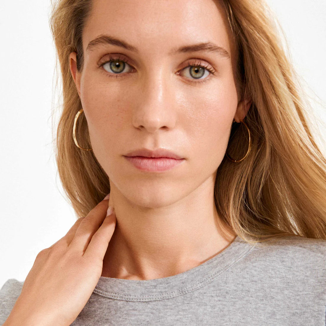 Ember Recycled Slim Hoop Earrings (Gold)