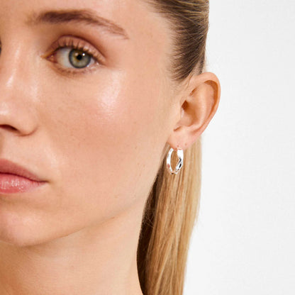 Ember Recycled Small Slim Hoop Earrings (Silver)