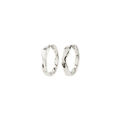 Ember Recycled Small Slim Hoop Earrings (Silver)