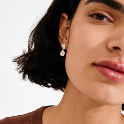 Ember Recycled Crysal Pendant Earrings (Silver)