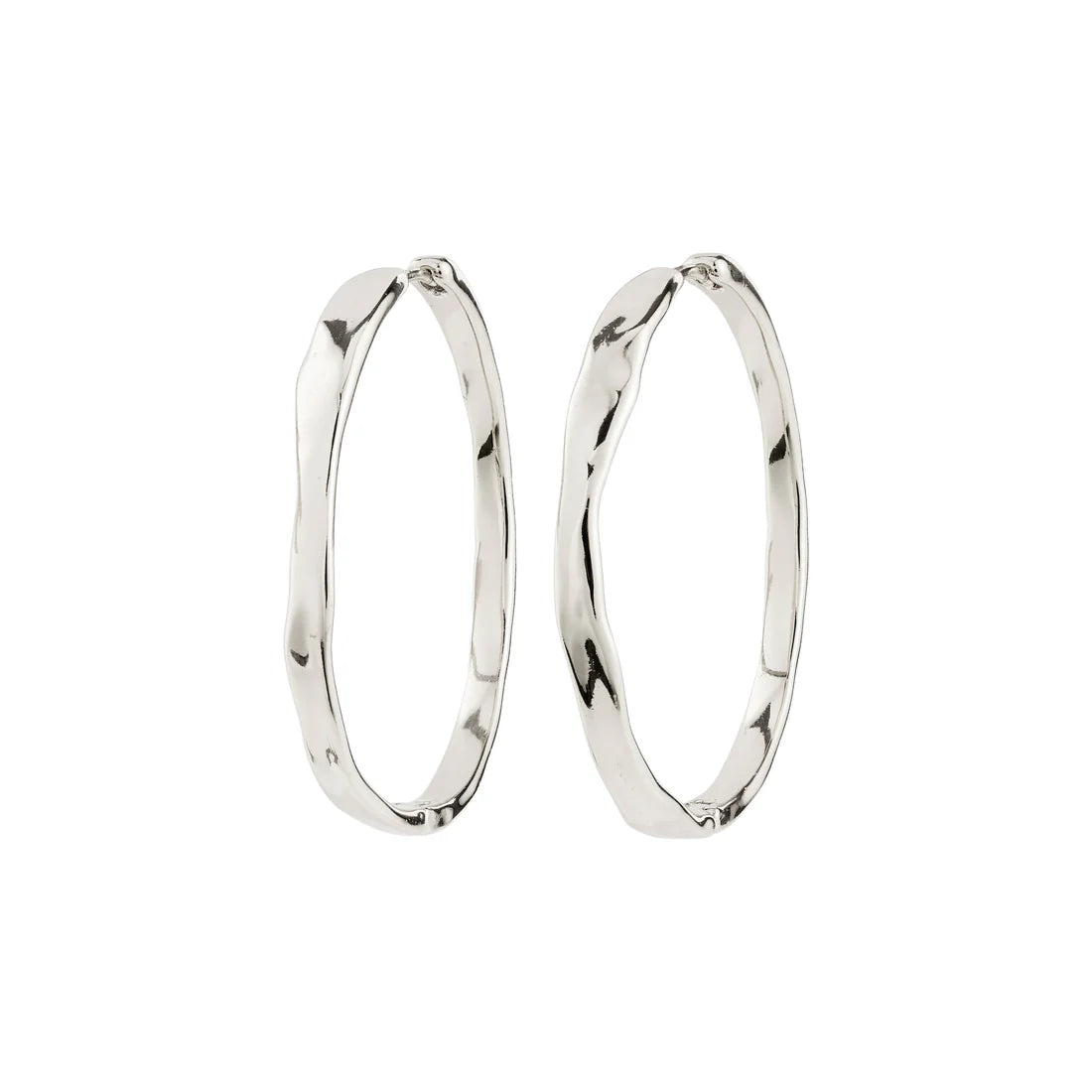 Ember Recycled Slim Hoop Earrings (Silver)