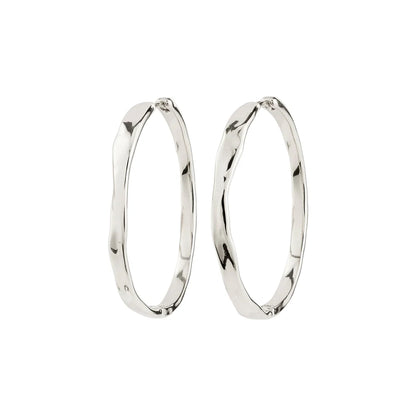 Ember Recycled Slim Hoop Earrings (Silver)