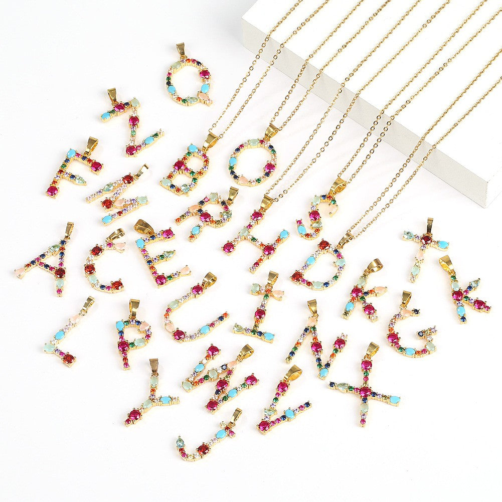 Gem Initial Necklaces (Multi)