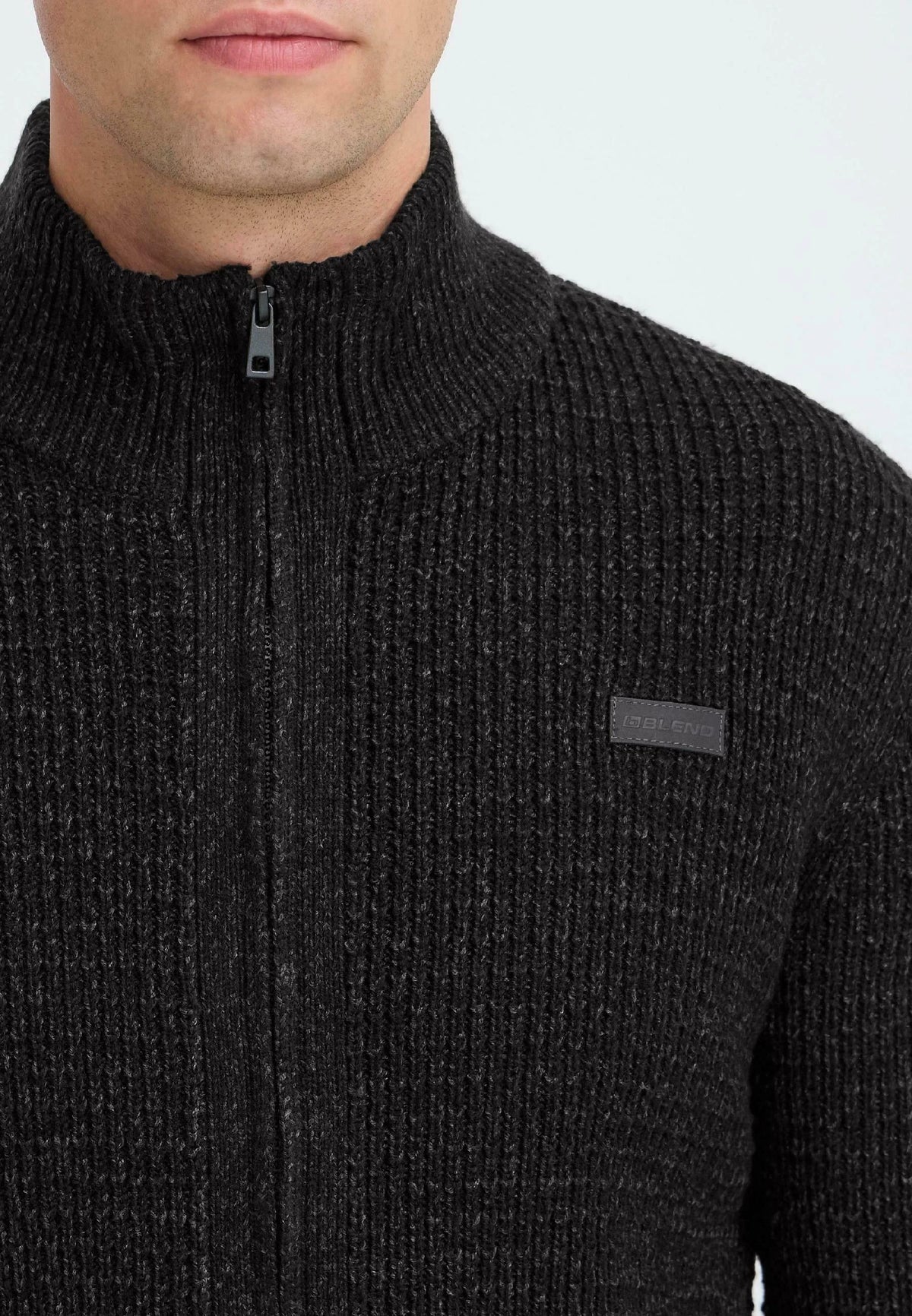 Bhpattix Zip Cardigan - Pewter Mix