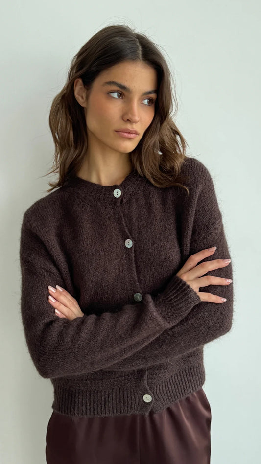 Reyna Cardigan (Dark Espresso)