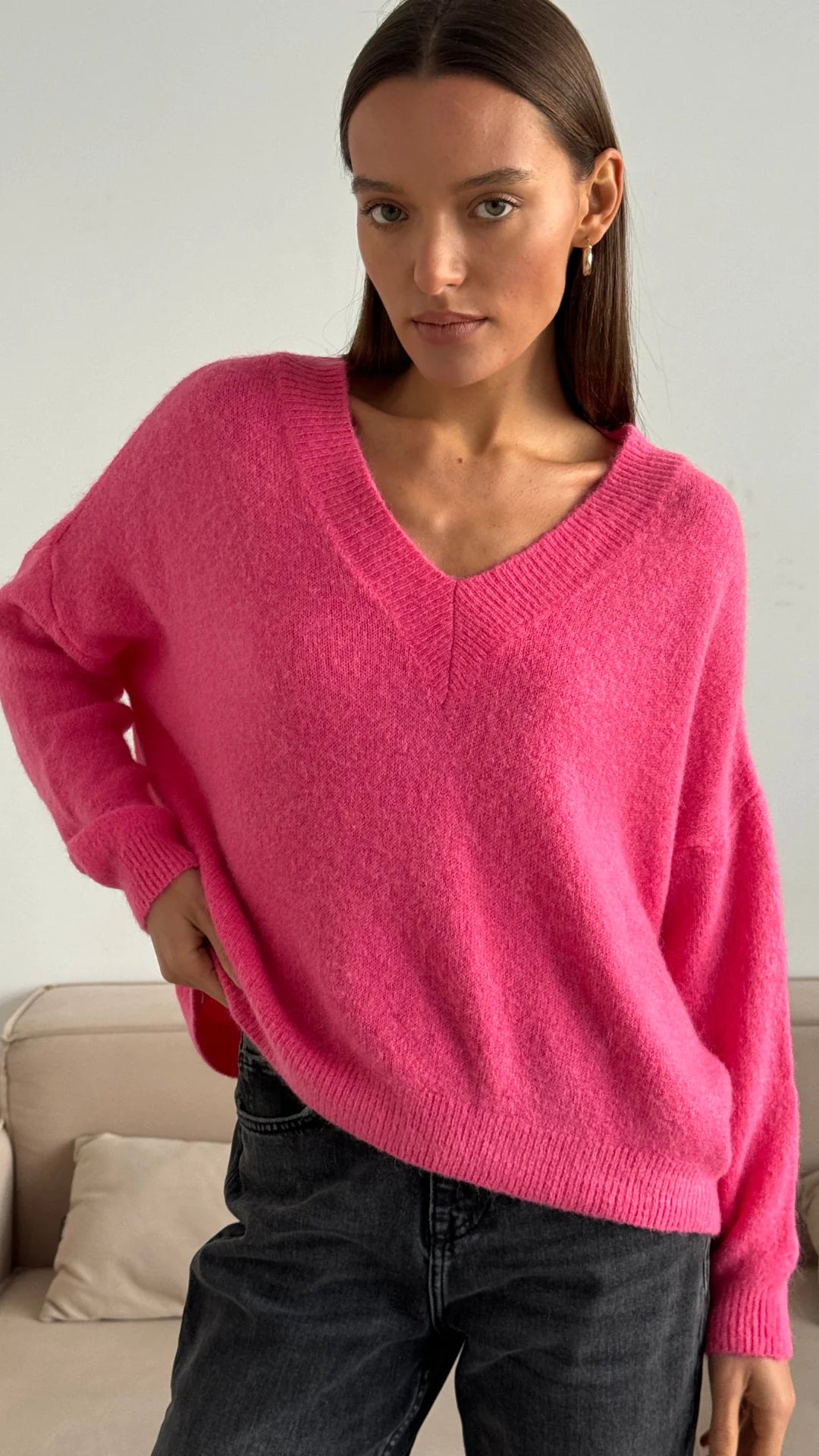 April Alpaca Sweater (Candy Pink)
