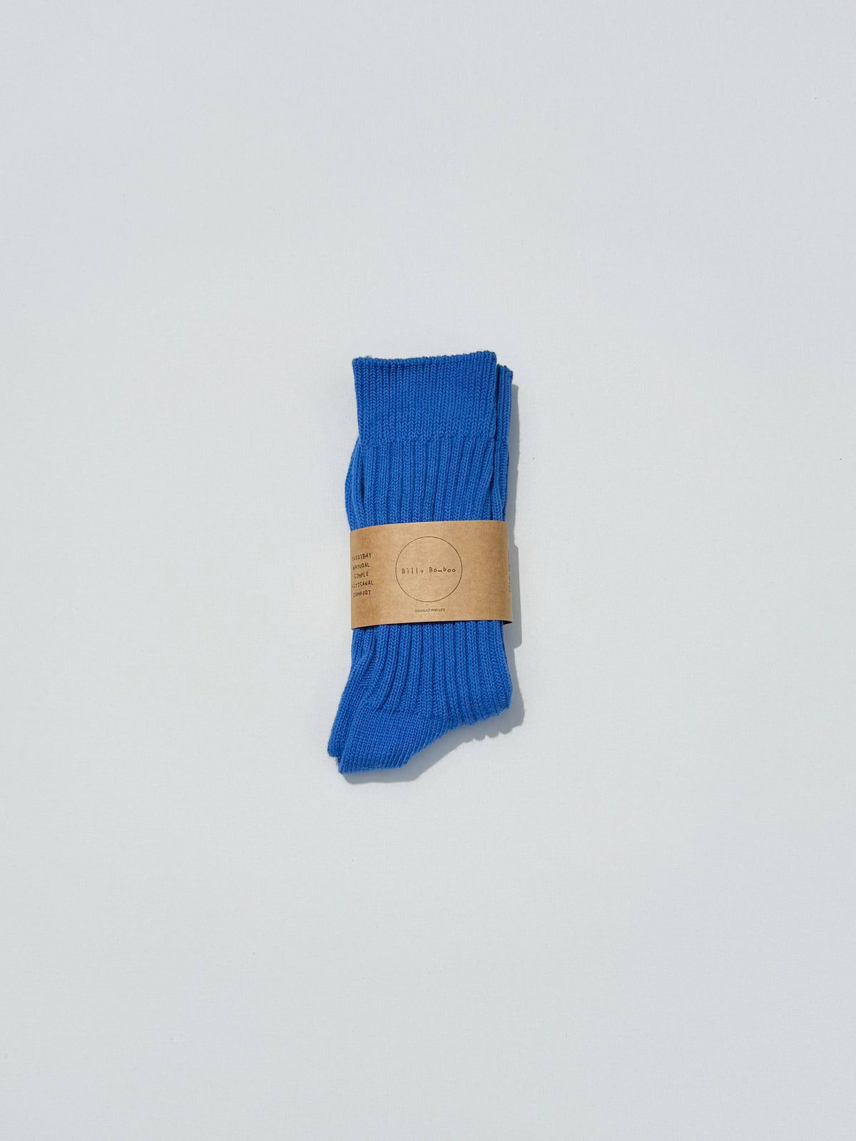 Ribbed Cotton High Socks Ocean