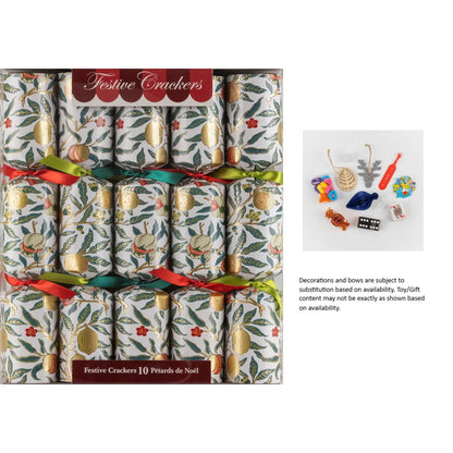 William Morris Four Fruits Christmas Crackers (10-Pack)