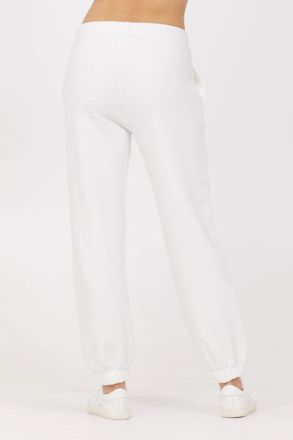 Embroidered Heart Sweatpants (White)