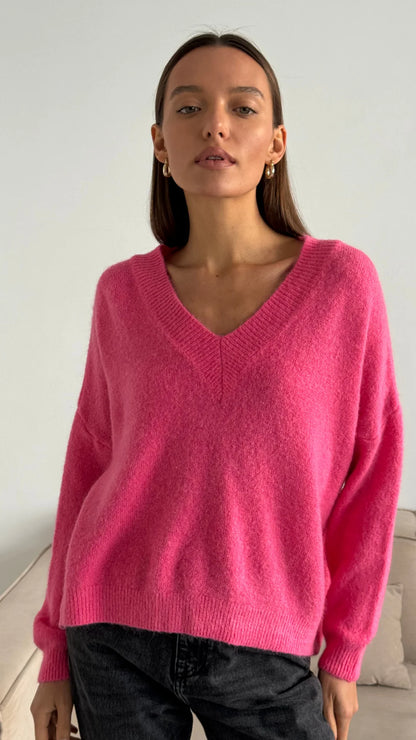 April Alpaca Sweater (Candy Pink)