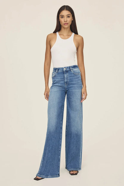 NCE Wide Leg Jean (White Stripes)