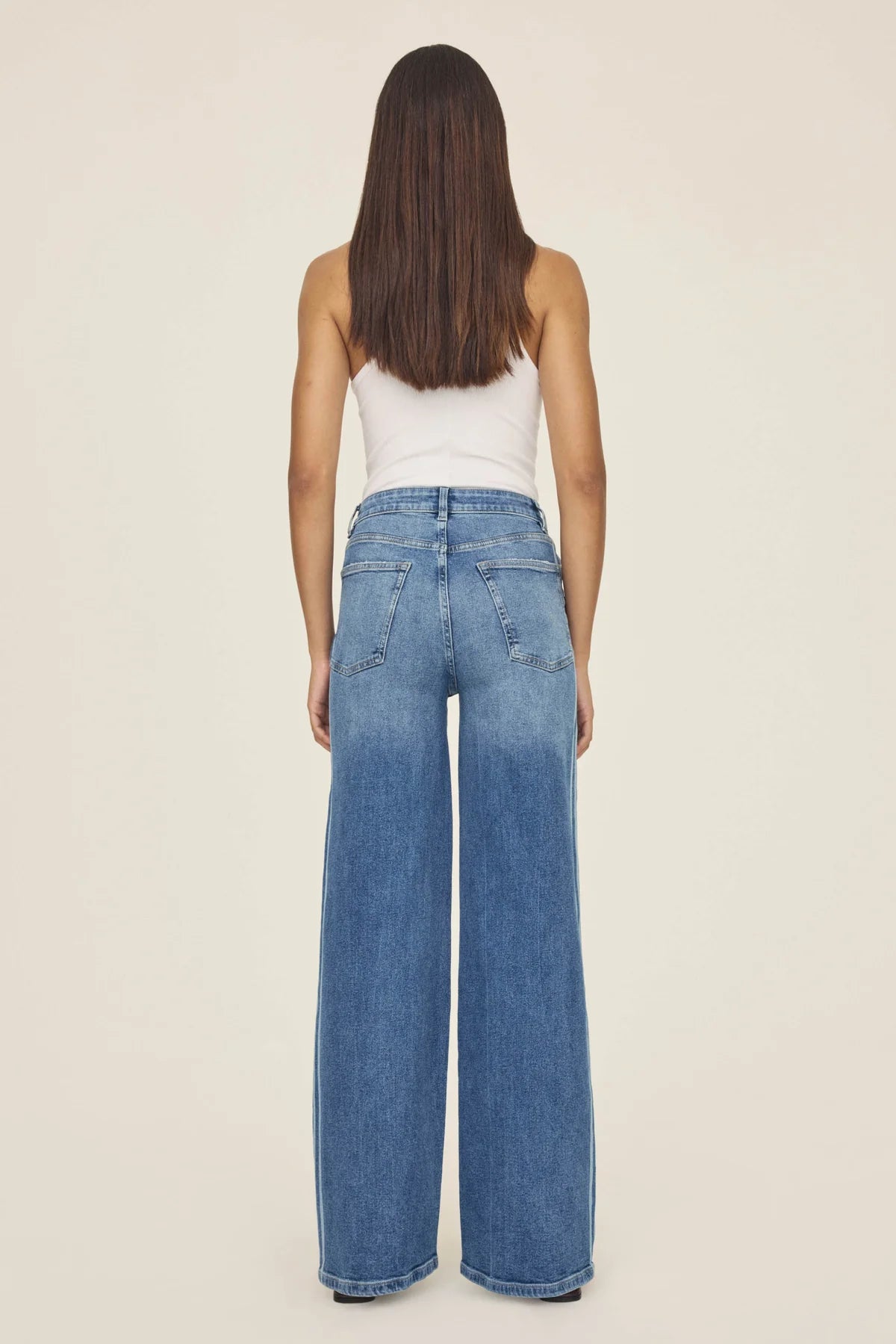 NCE Wide Leg Jean (White Stripes)