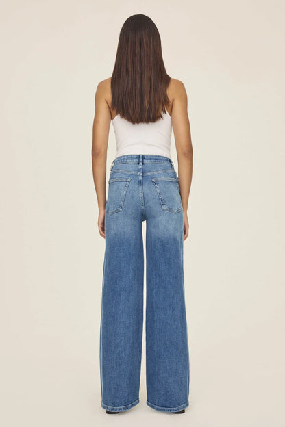 NCE Wide Leg Jean (White Stripes)