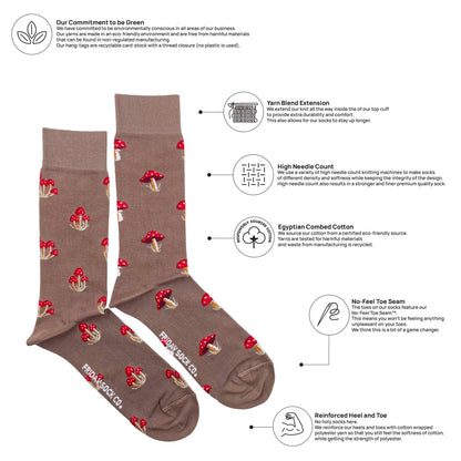 Men's Mushroom Mid-Calf Socks