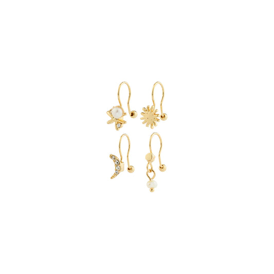 EVON Recycled Charms Ear Cuff 4-in-1 Set (Gold)